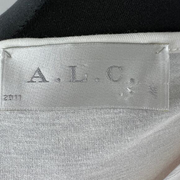 A.L.C. White Surplice Blouse Plunge Neck Band-Hem Pullover Summer Size M Medium - Picture 7 of 8